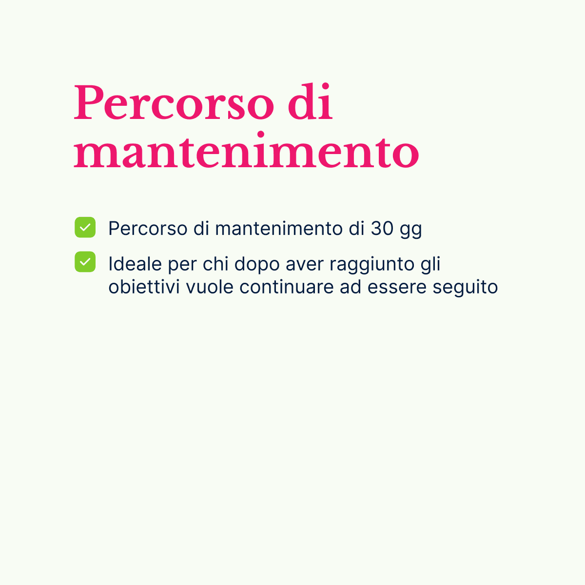Percorso di mantenimento