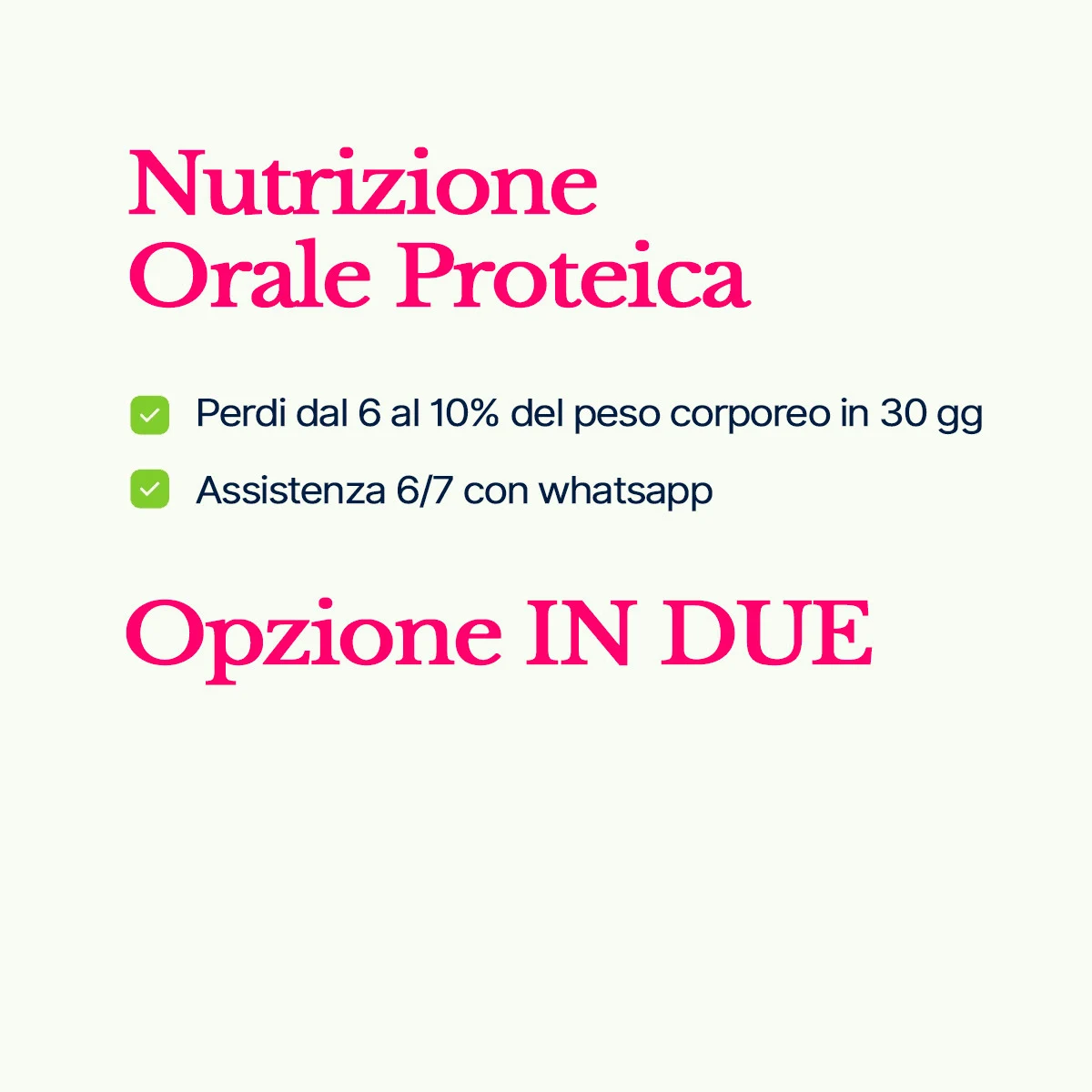 Nutrizione Orale Proteica in Coppia (2 persone)